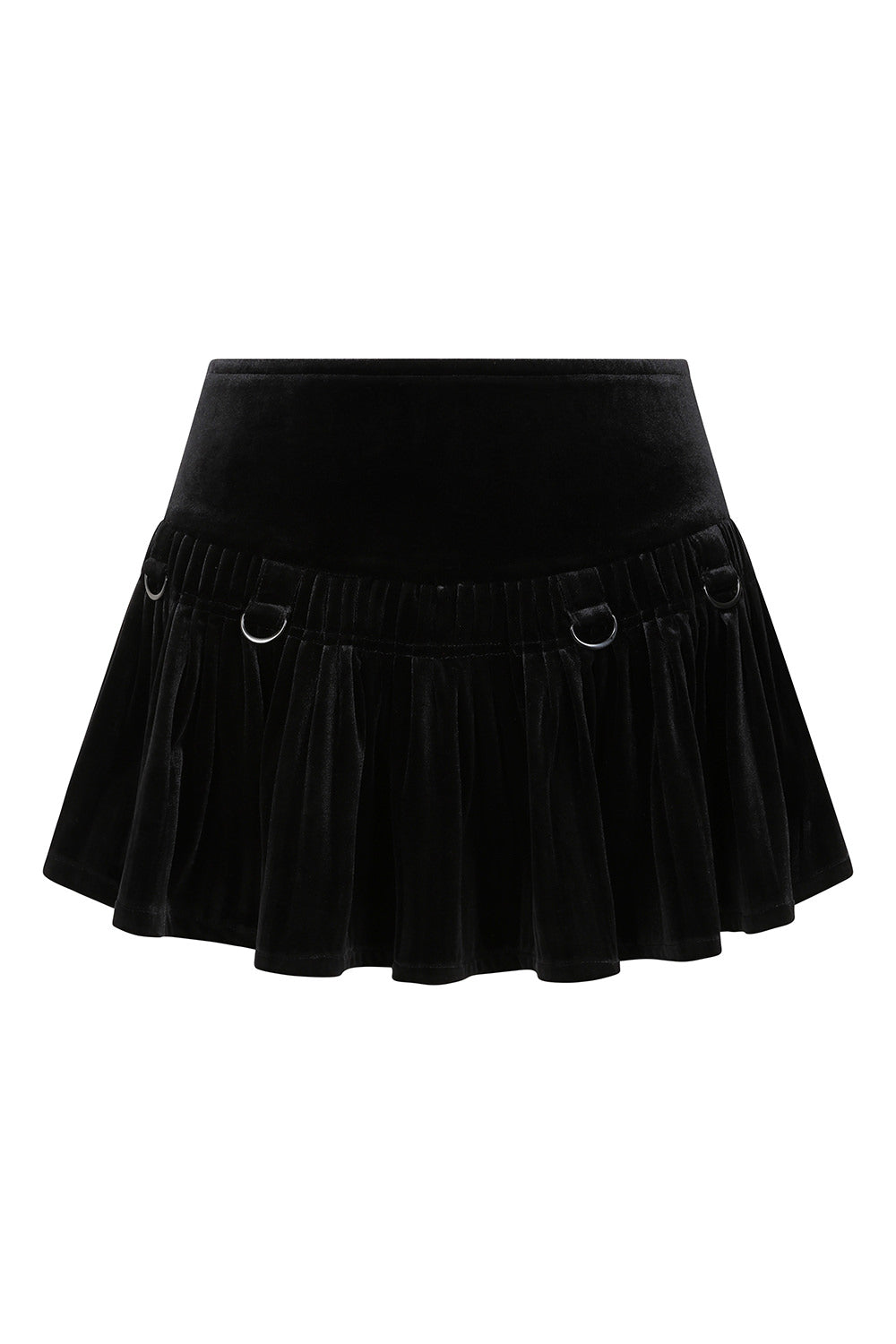 Banned Alternative Black Nightfall Velvet Skirt