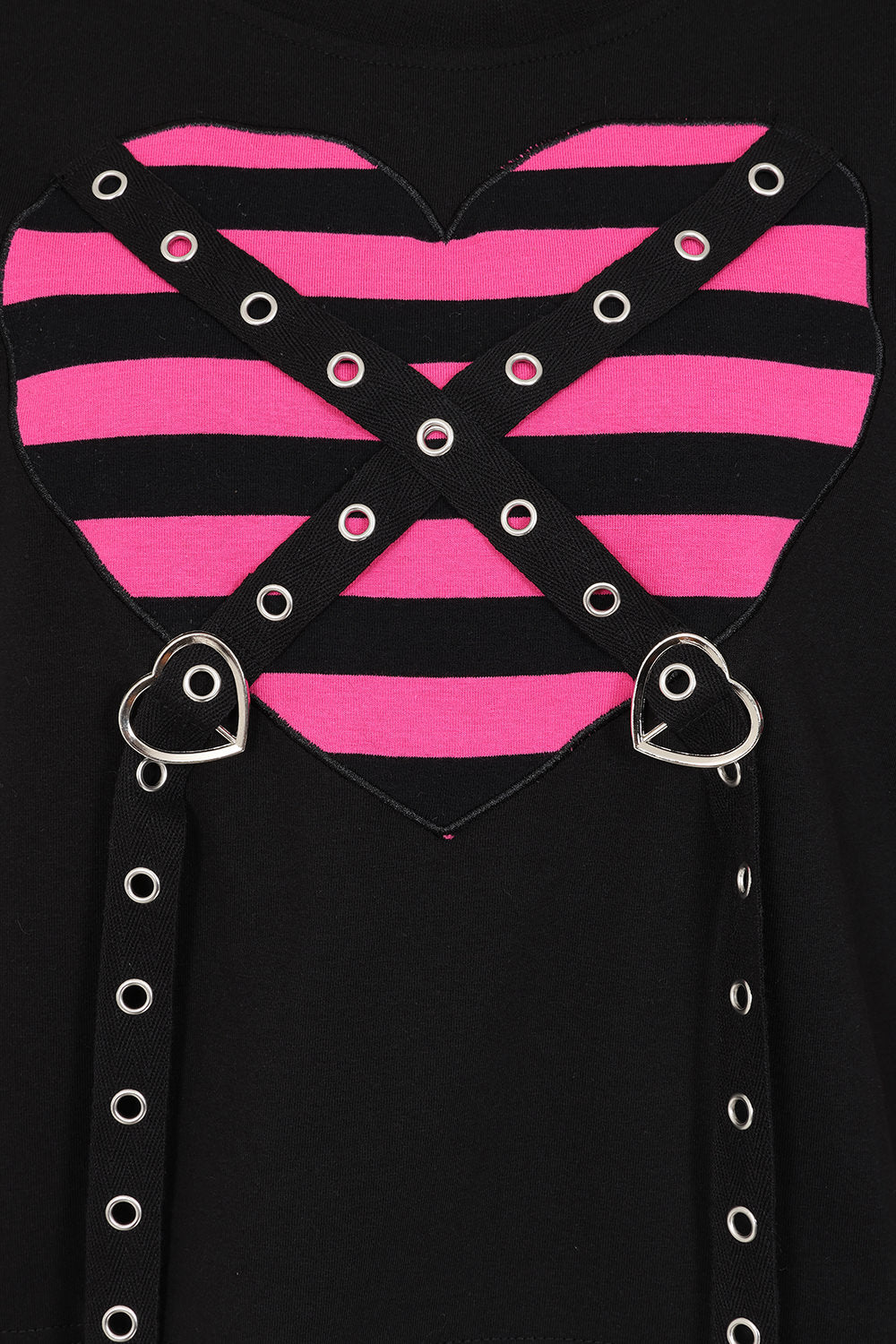 Banned Alternative Black/Pink My Heart Hacker Top