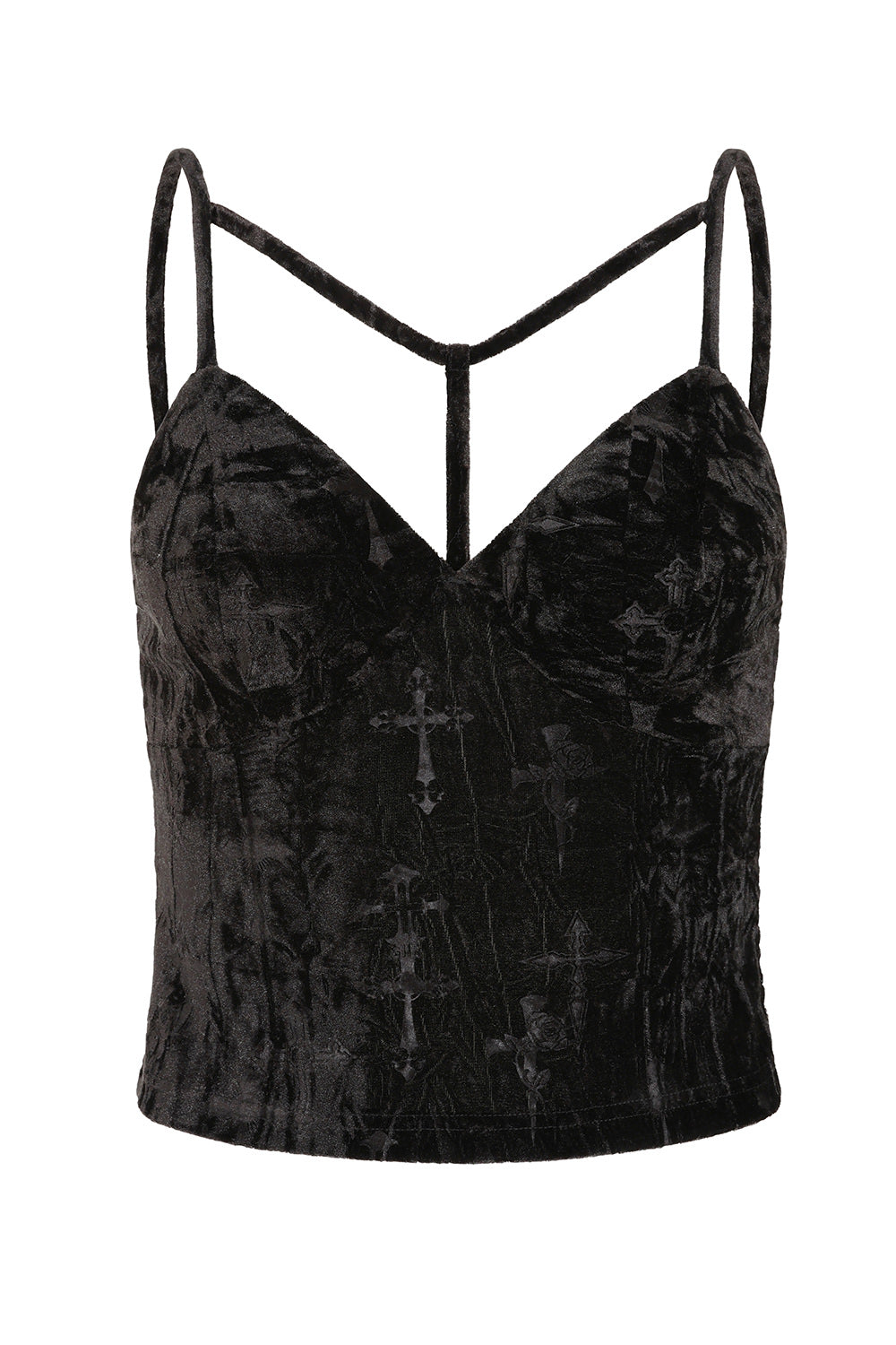 Banned Alternative Black Sanctum Velvet Top