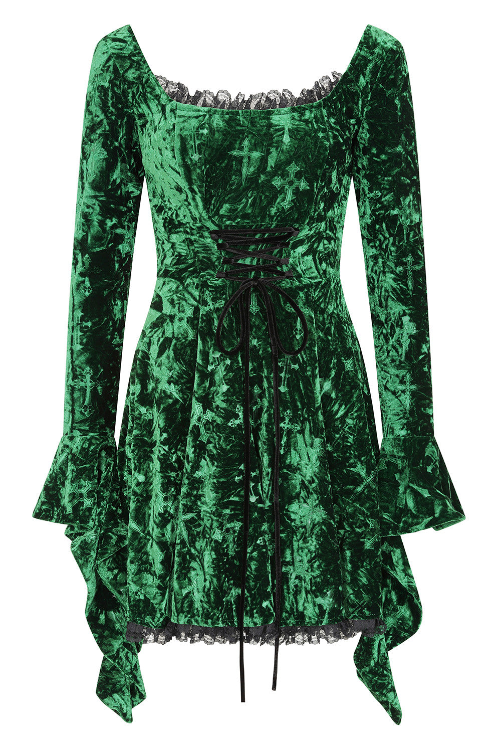 Banned Alternative Green Sanctum Velvet Dress