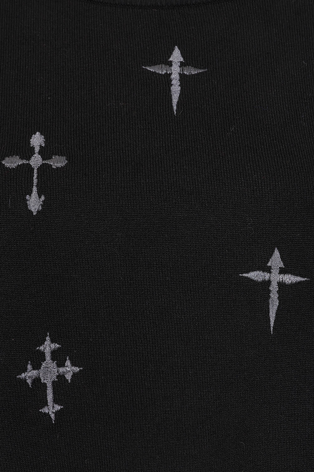 Banned Alternative Black Crossbound Crop Jumper