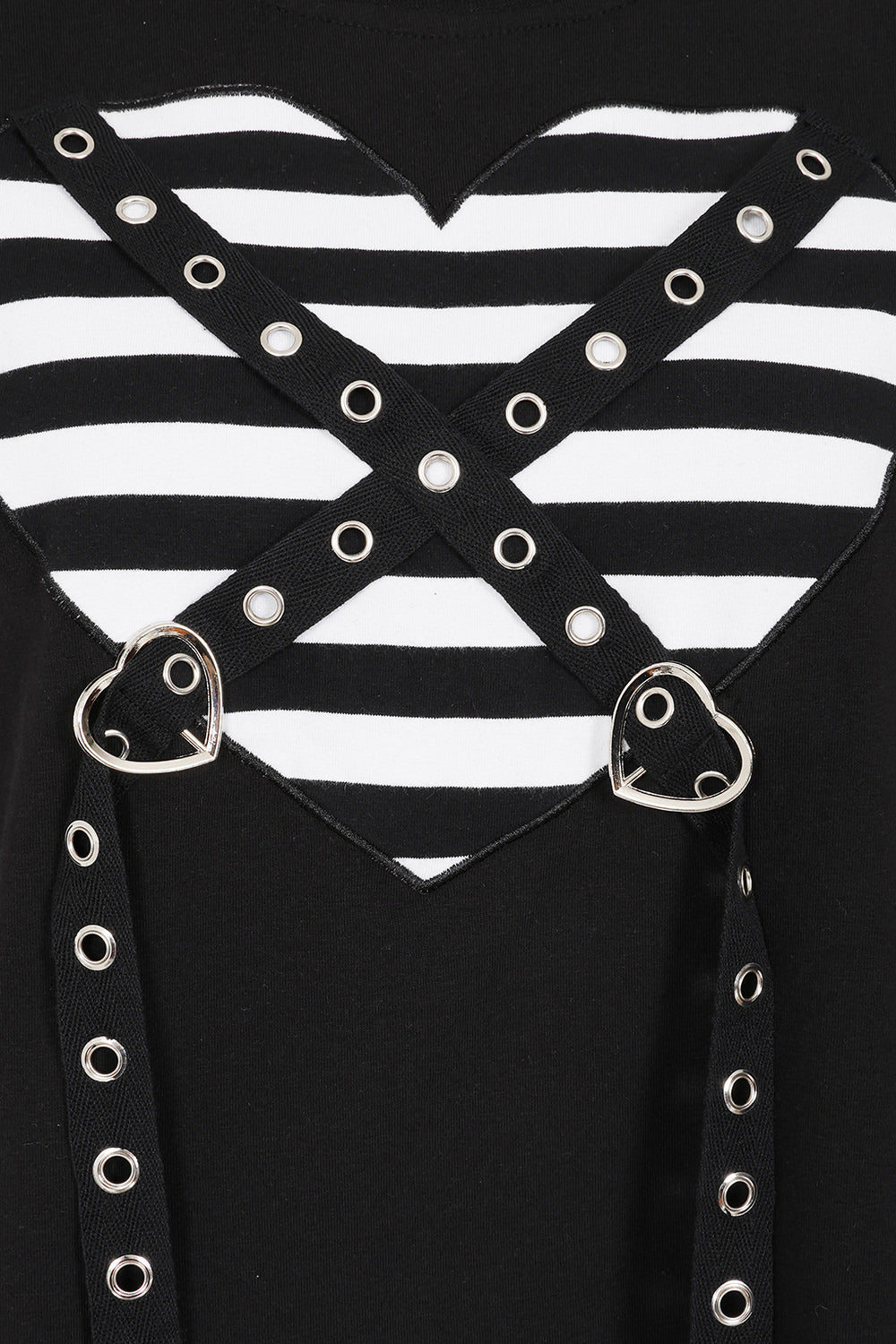 Banned Alternative Black/White My Heart Hacker Top