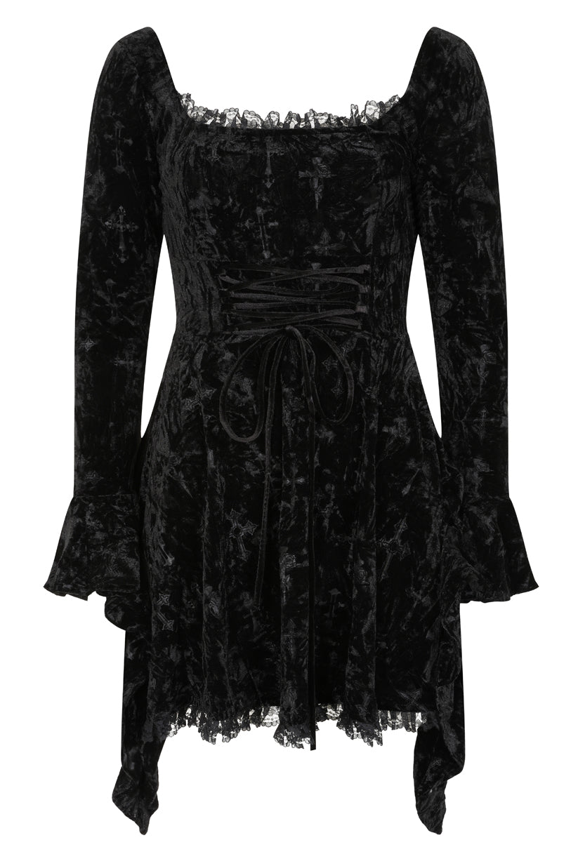 Banned Alternative Black Sanctum Velvet Dress