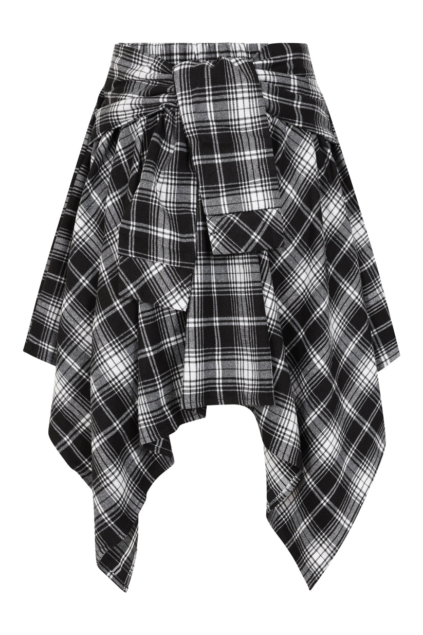 Banned Alternative Black/White Slashcheck Skirt