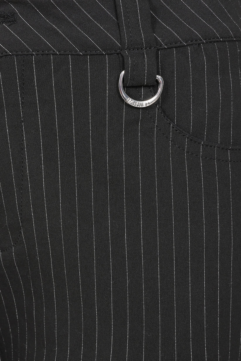 Banned Alternative Black Pinstripe Gravepunk Low-rise Flares