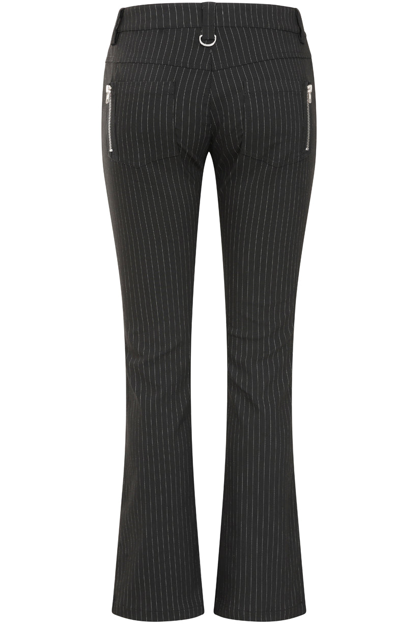 Banned Alternative Black Pinstripe Gravepunk Low-rise Flares