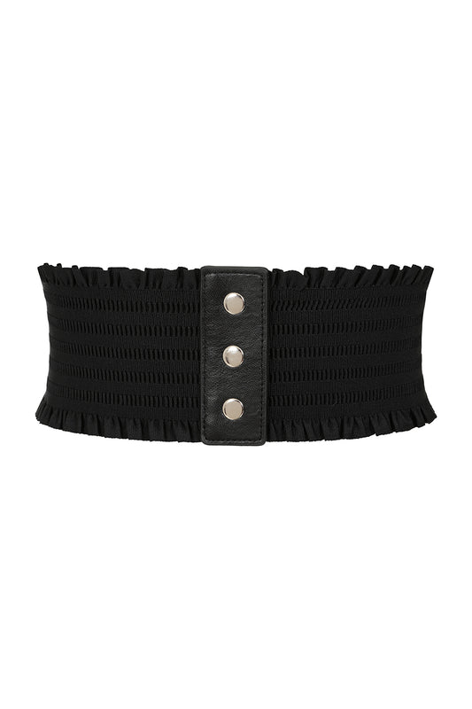 BANNED Shady Gal Elastic Belt Wide Elasticated Belt with Frill Edge Detailing