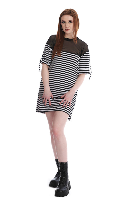 Banned Alternative BELINDA STRIPED T SHIRT DRESS
