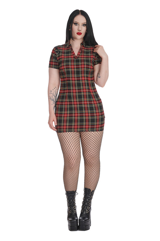 Banned Alternative FIERCE FUSION CHECK DRESS