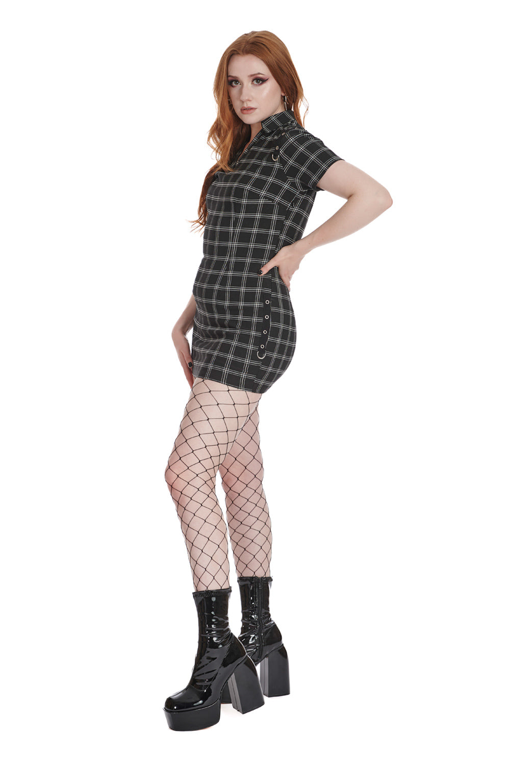 Banned Alternative FIERCE FUSION CHECK DRESS