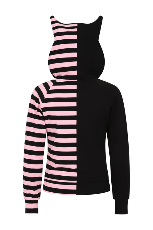 Banned Alternative SHIORI HALF AND HALF ZIPPED HOODIE