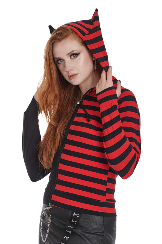 Banned Alternative SHIORI HALF AND HALF ZIPPED HOODIE