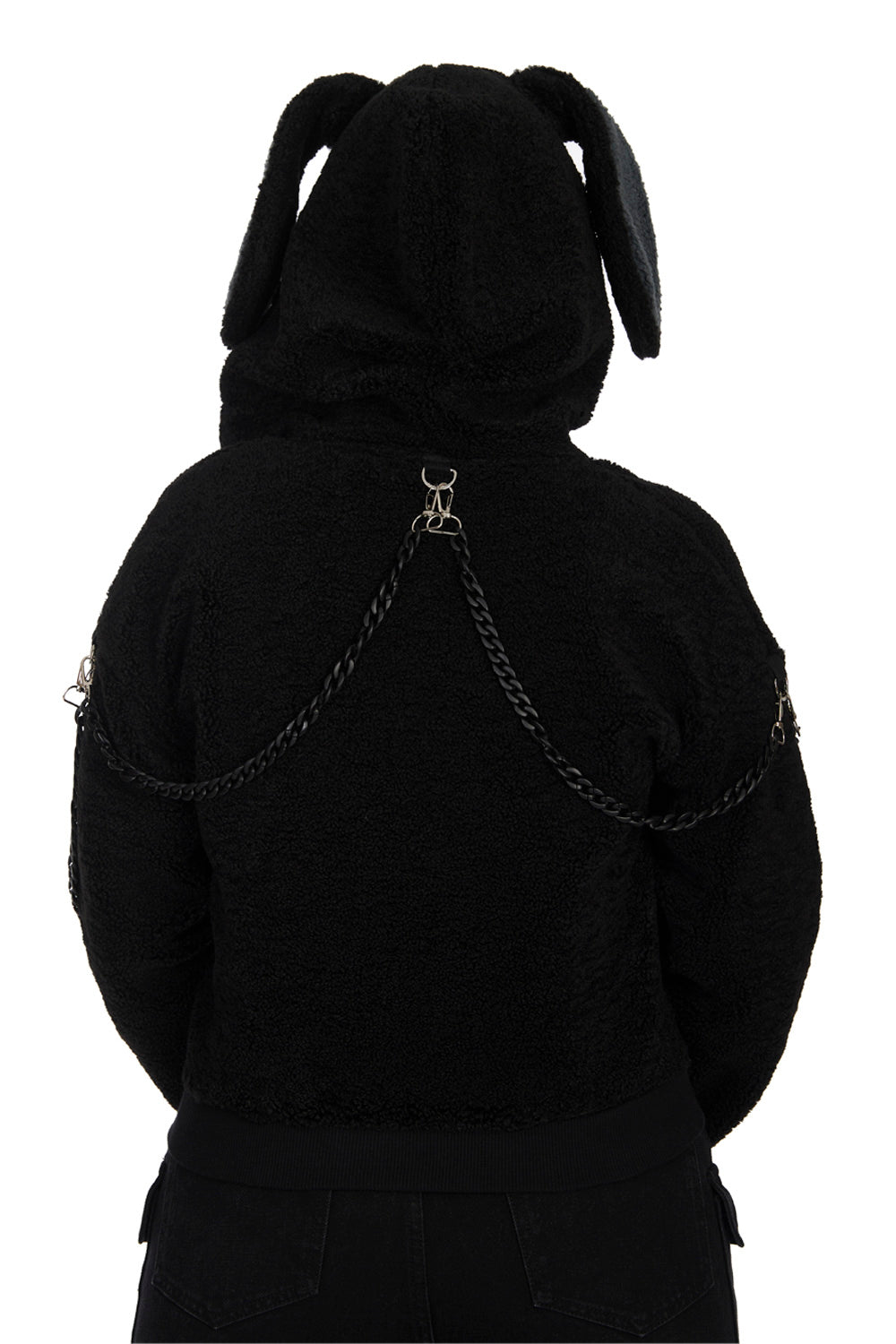 Black bunny hoodie sale