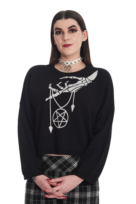 Banned Alternative NIGHT WHISPER PENTAGRAM JUMPER