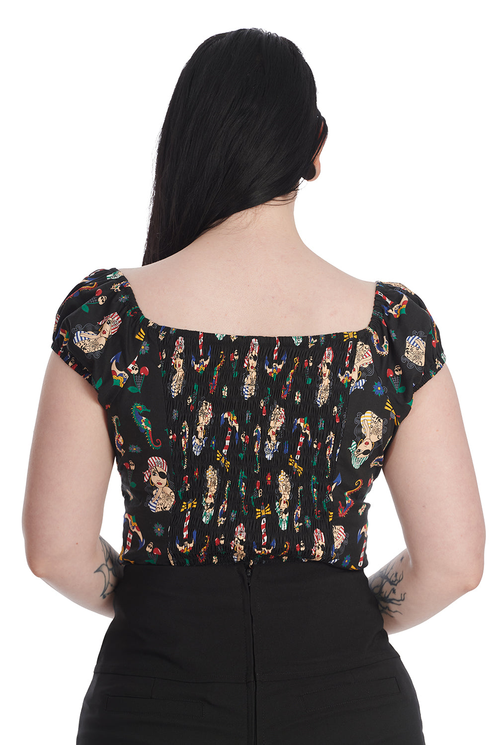 Banned Alternative ANCHOR PIN UP PRINT TOP