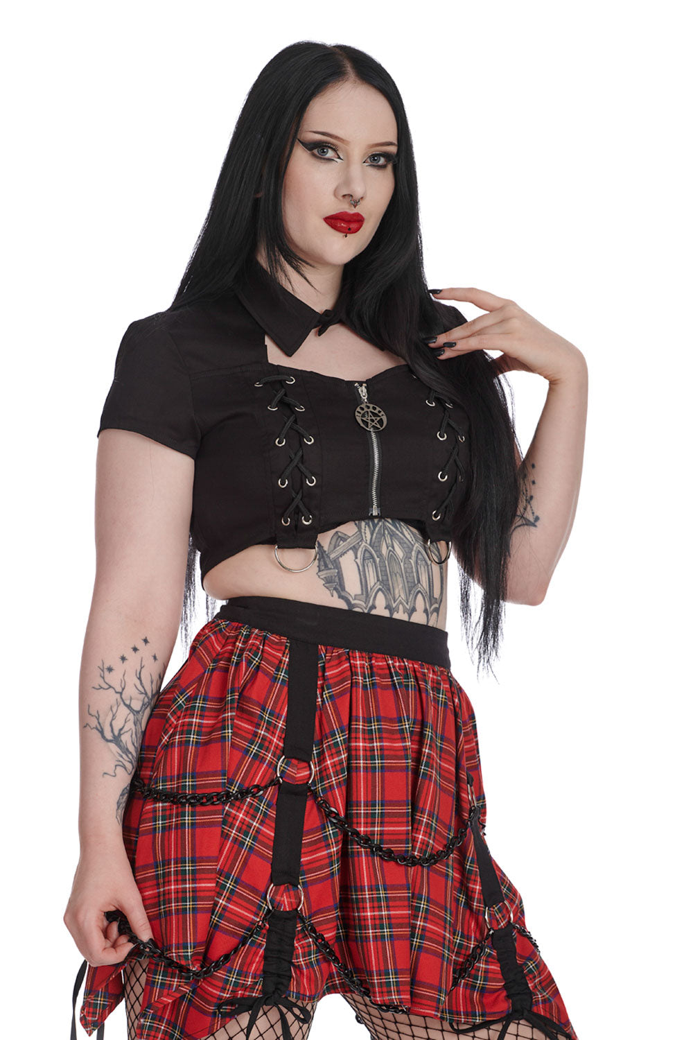 Banned Alternative RAVEN'S EMBRACE LACED TOP