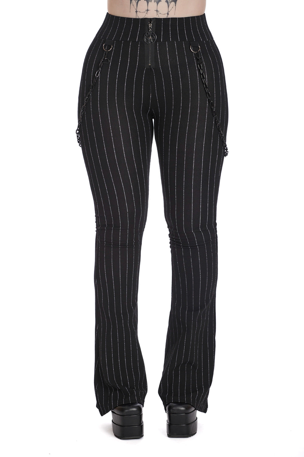 Banned Alternative Damien Stretch Check Trousers