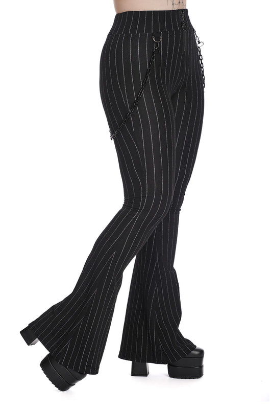 Banned Alternative CHARCOAL CHIC FLARE TROUSERS
