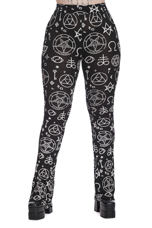 Banned Alternative NOIR VIXEN FLARE TROUSERS
