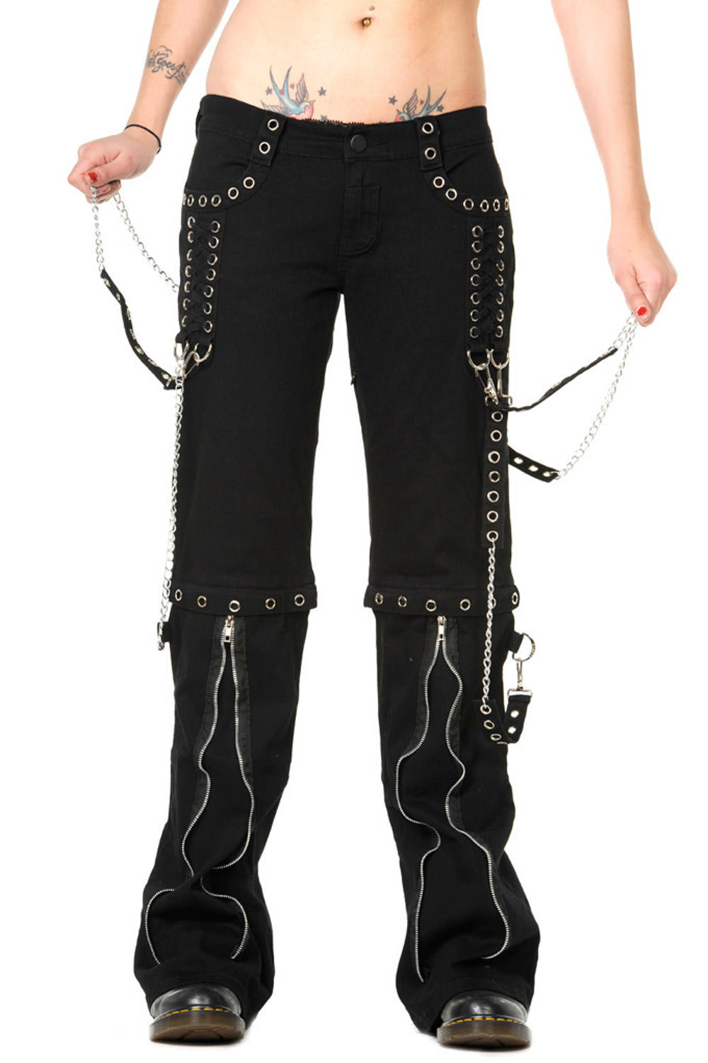 Banned Alternative Hellbound Black Punk Chain Trousers