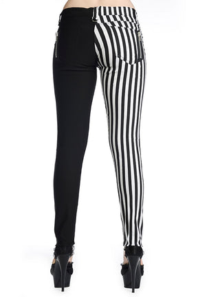 Half Black and Half Striped Skinny Jeans by Banned Alternative – Banned