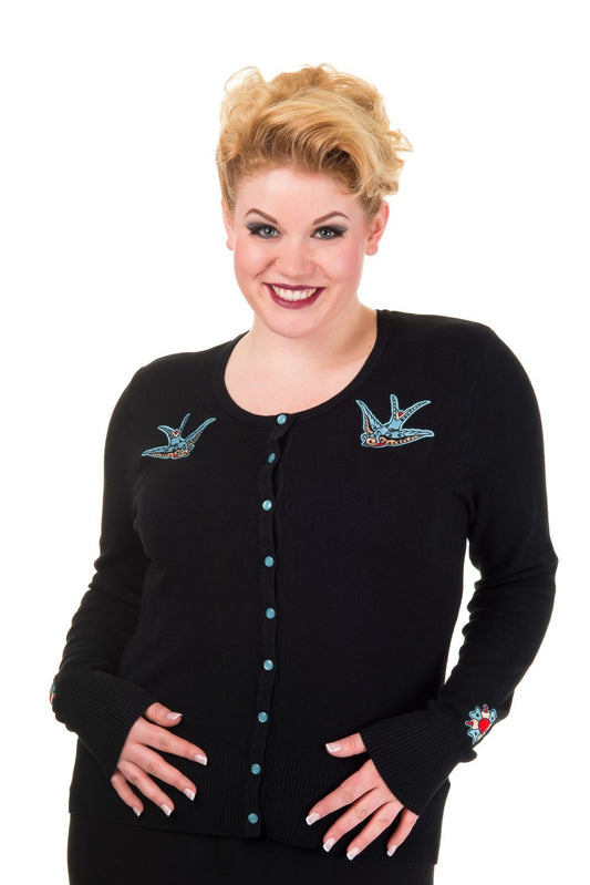 Banned Alternative Hybrid Tattoo Swallow Cardigan