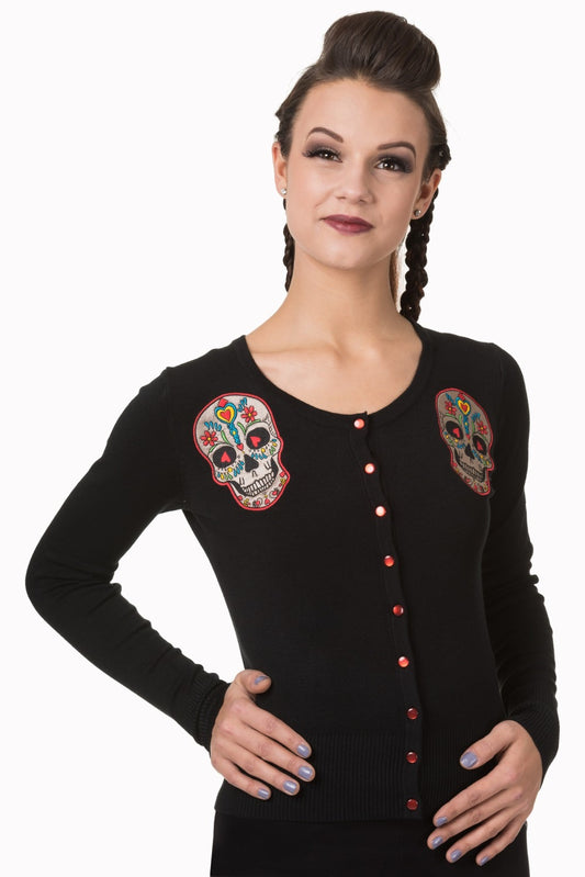 Banned Alternative Sugar Skull Rockabilly Cardigan