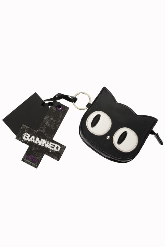 Cat head shaped coin purse with banned alternative label