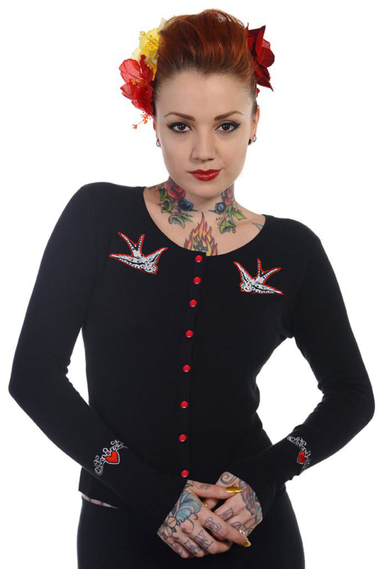 Banned Alternative Hybrid Tattoo Swallow Cardigan