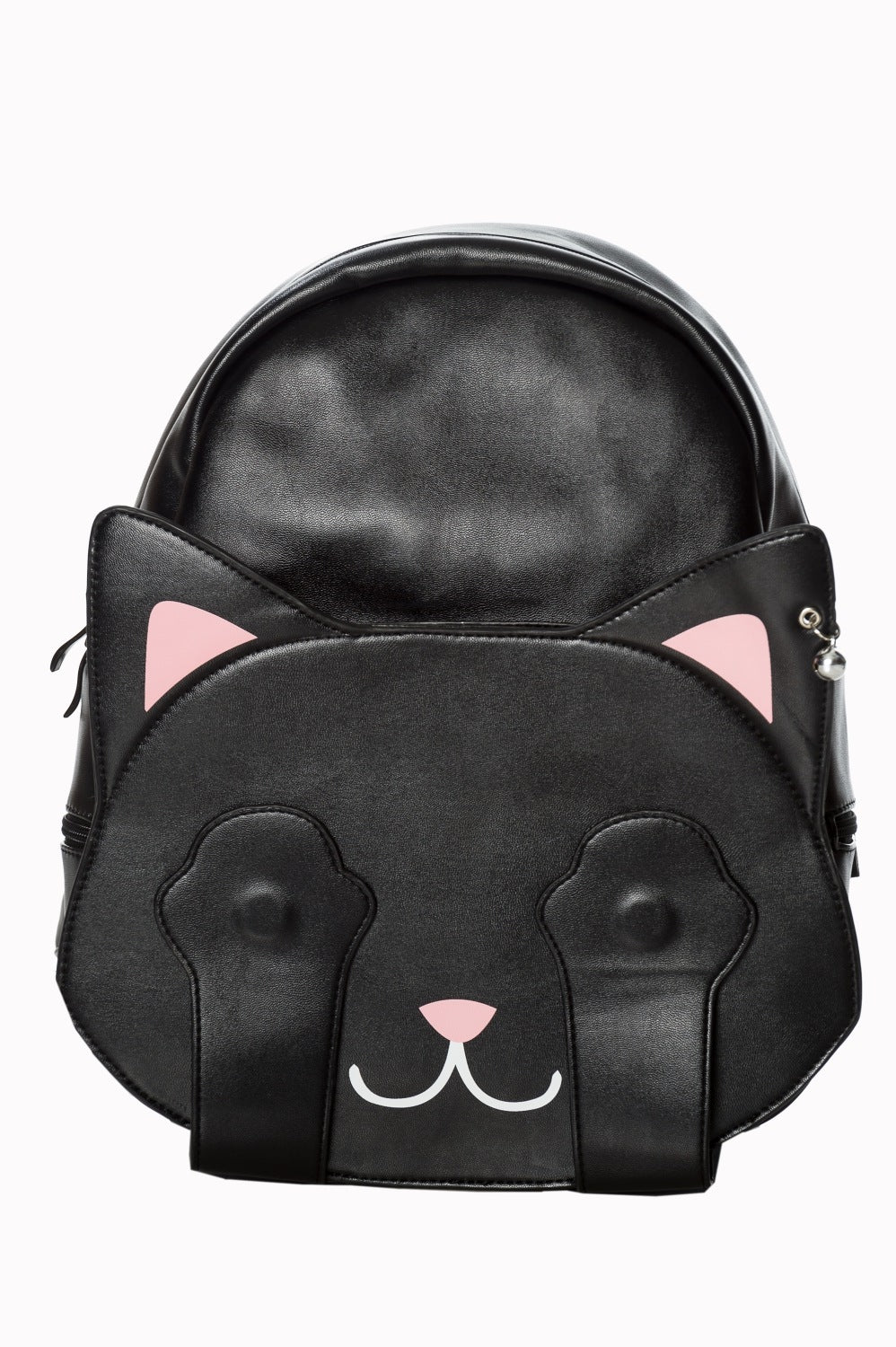 Cat back pack with paws hiding eyes via magnets 