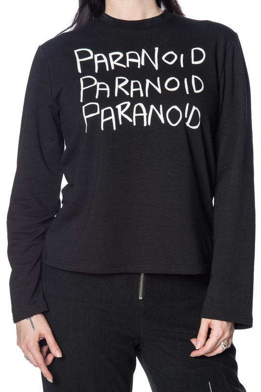 Banned Alternative Paranoid, Paranoid, Paranoid Black Long Sleeve Top