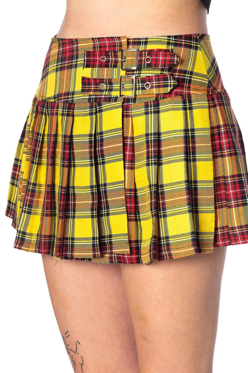 Banned Alternative Darkdoll Tartan Emo Mini Skirt