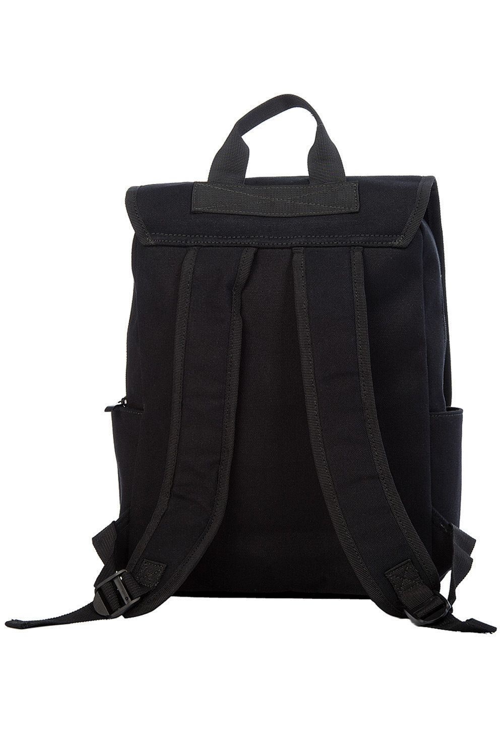 Black backpack with embossed bat motif 