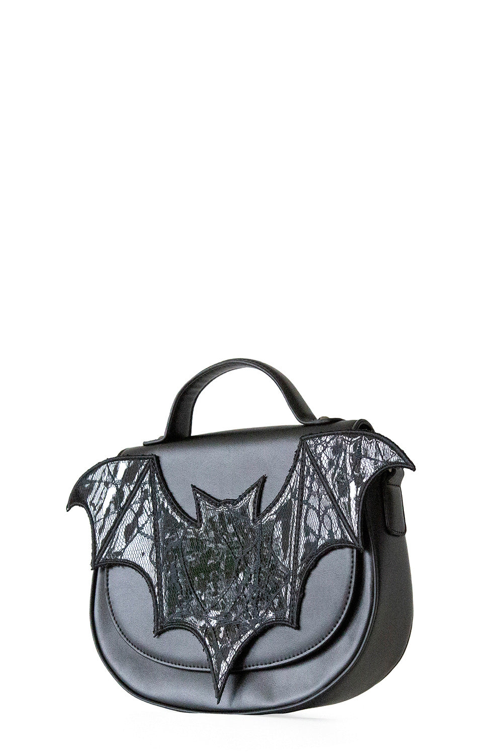 Bat print side body handbag