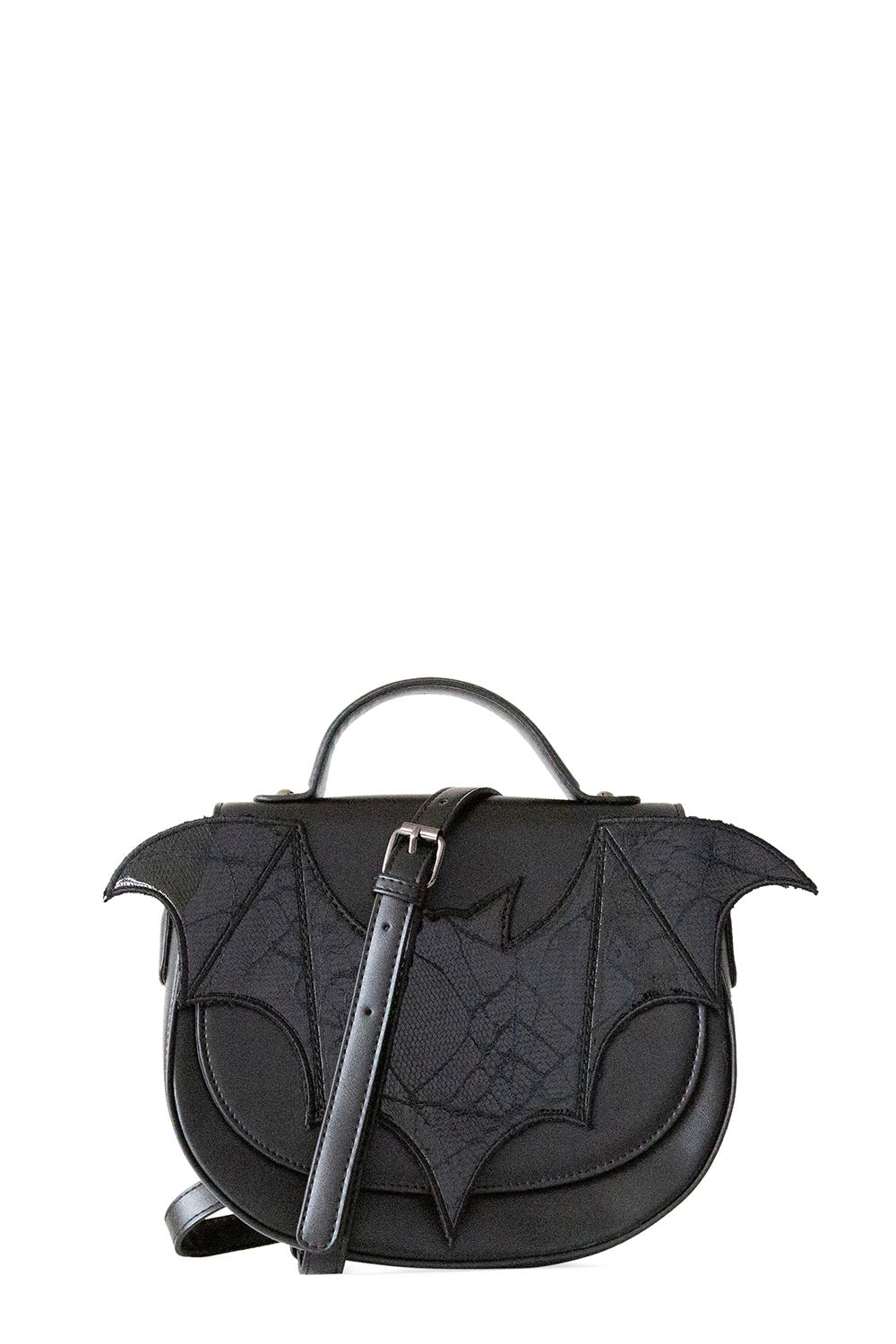 Bat print side body handbag