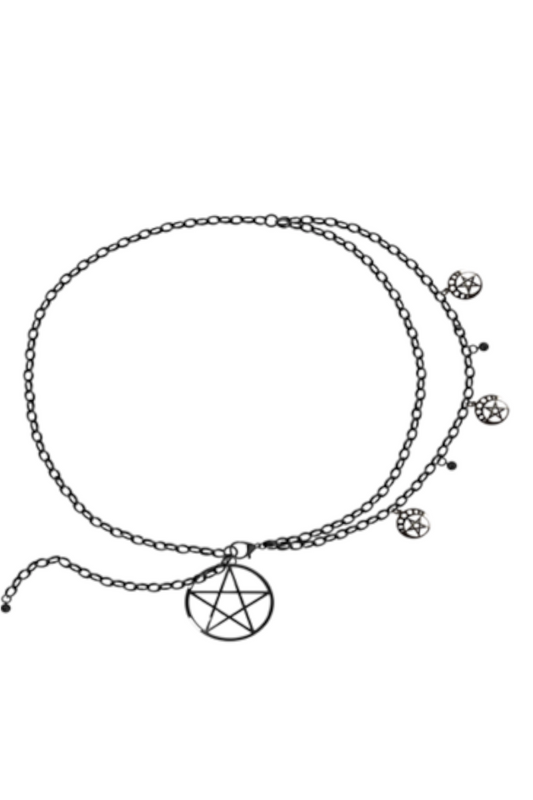 Pentagram pendant chain belt 