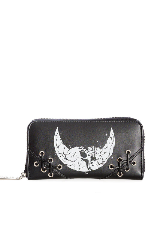 Skull/Moon motif purse with corset detail