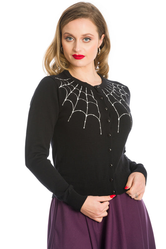 Banned Alternative Under Her Web Spell Spiderweb Cardigan