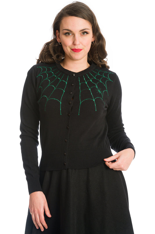 Banned Alternative Under Her Web Spell Spiderweb Cardigan