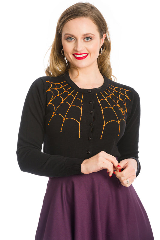 Banned Alternative Under Her Web Spell Spiderweb Cardigan