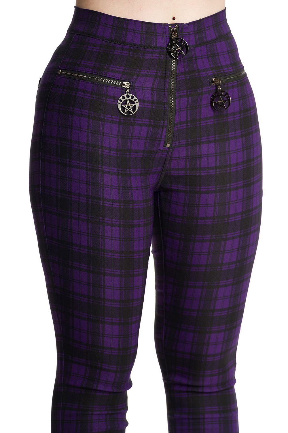  Banned Tartan Skinny Trousers Enchanted Check Bright Red Punk  Gothic Pants - Red (S) : Clothing, Shoes & Jewelry