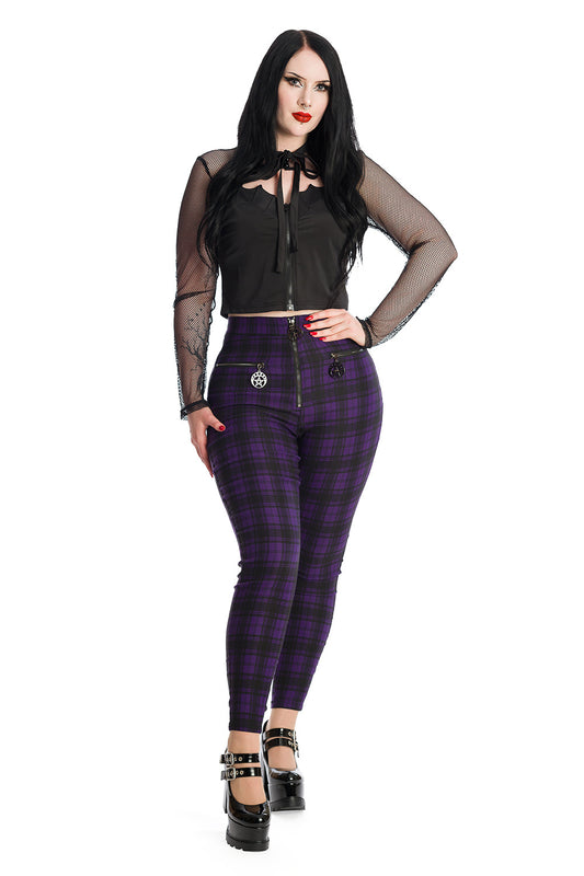 Pockets For Women - Collectif Womenswear Glinda Moonlight Check Trousers