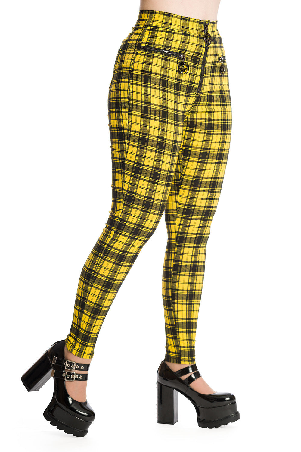 Check Tartan Skinny Jean Drainpipes in Various Colours by Banned  Alternative – Banned Alternative