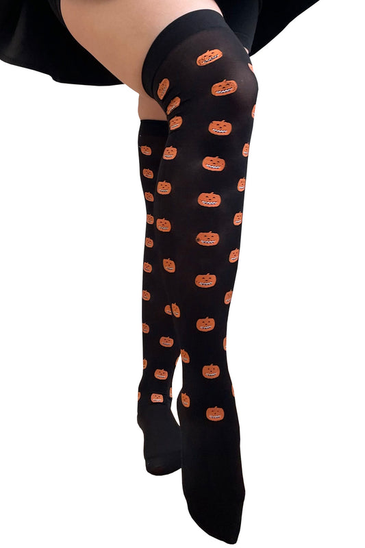 Banned Alternative Pumpkin Spice Over The Knee Socks