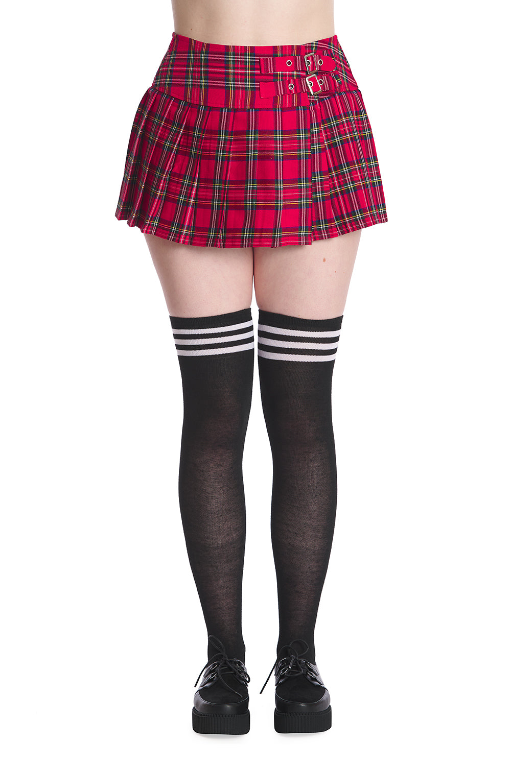 Red Tartan Plaid Punk Rock Gothic Mini Skirt Skirt