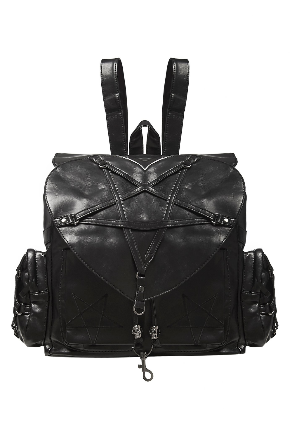 Heart Shaped Black PVC Pentagram 90s Grunge Backpack by Banned Alternative – Banned Alternative