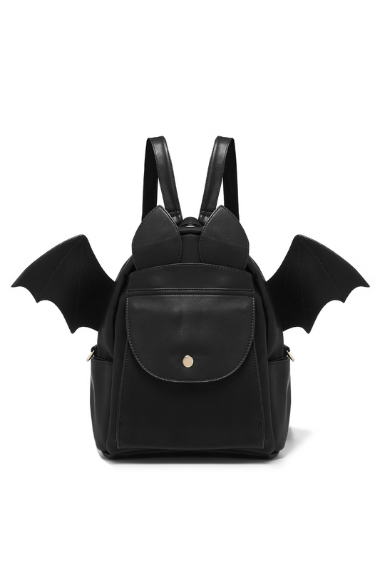 Black backpack with bat wings