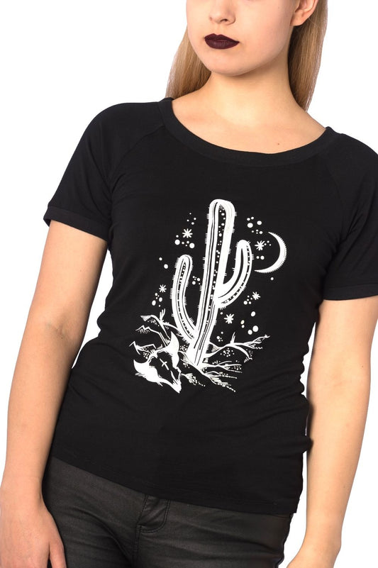 Banned Alternative Cosmic Cactus Raglan Top