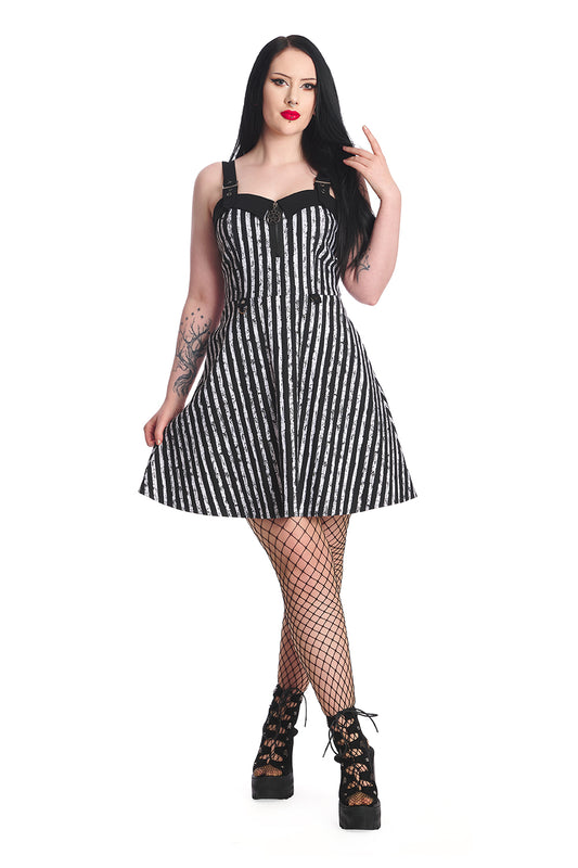 Banned Alternative Nightvixen Striped Skater Dress