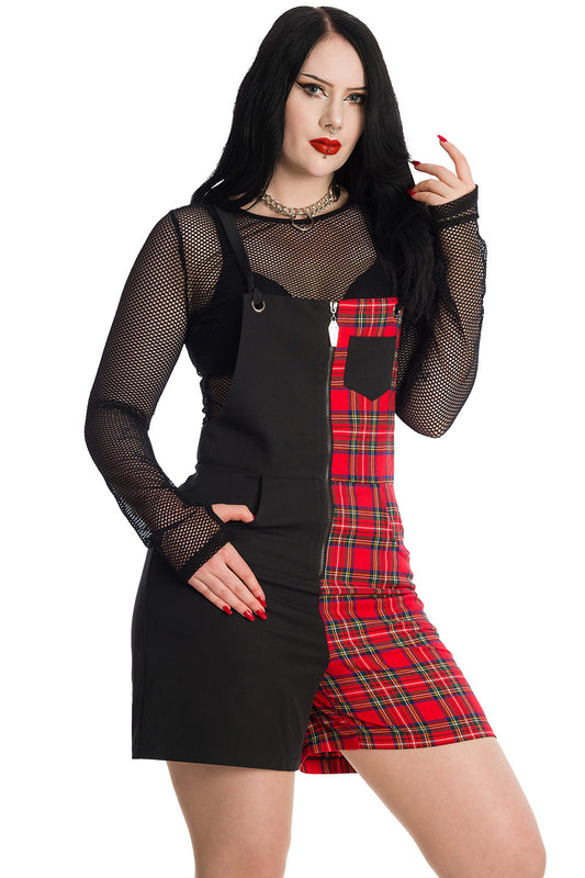 Banned Alternative Krampus Black and Tartan Playsuit